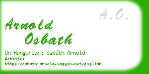 arnold osbath business card